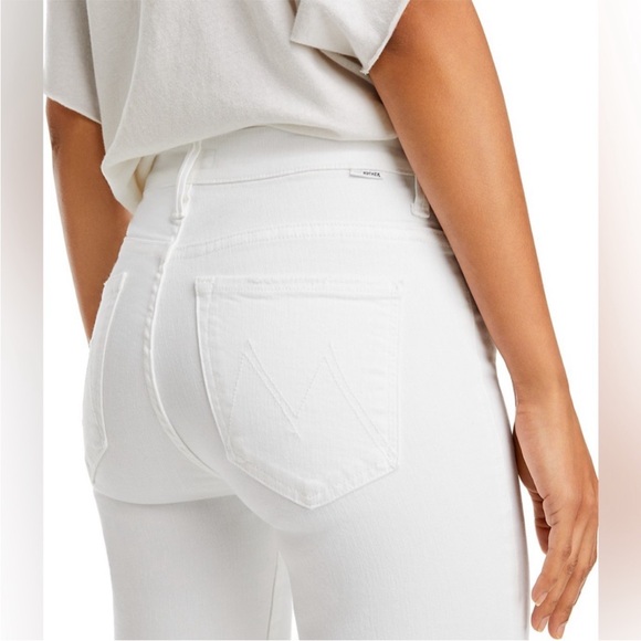 MOTHER The Insider Crop Step Fray in Fairest of them All White Jeans Denim 31 - Picture 4 of 16